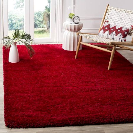 Bold Red Handwoven Hall Rug